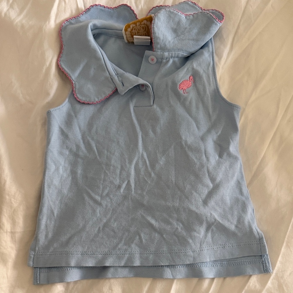 The Beaufort Bonnet Company Light Blue Polo with Pink Accents